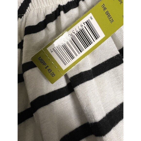 0092) NWT $49‎ Gianni Bini Top Blouse Crop Shirt Size Xsmall New Black White - Picture 8 of 9